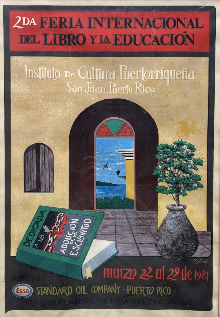 SIXTO COTTO, Puerto Rican Graphic Artist Original Serigraph: San Juan. 22 3/4 x 15 3/4 in (image), 29 1/2 x 22 1/2 in (framed)