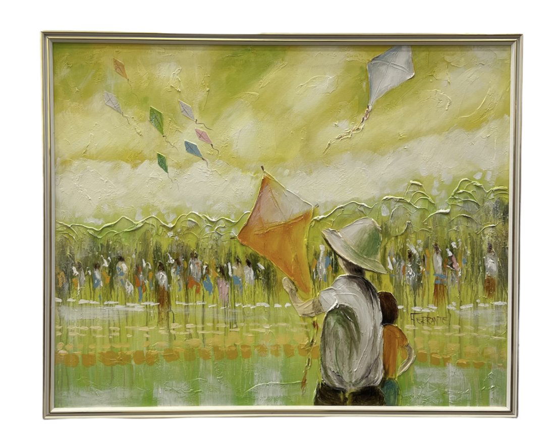 MARIO FERRANTE (20th c, Italian) Kite Flying (1 of 3)