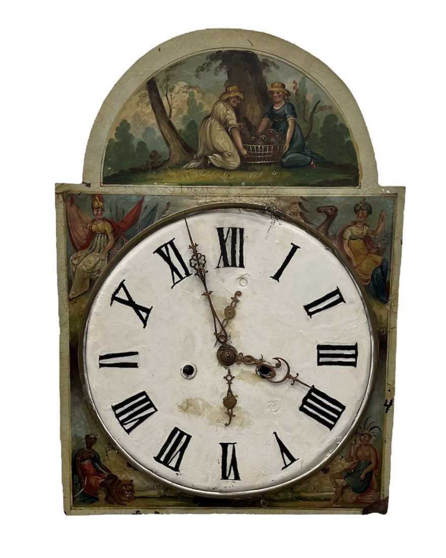 Antique Hand Painted French Porcelain Clock Face (1 of 4)