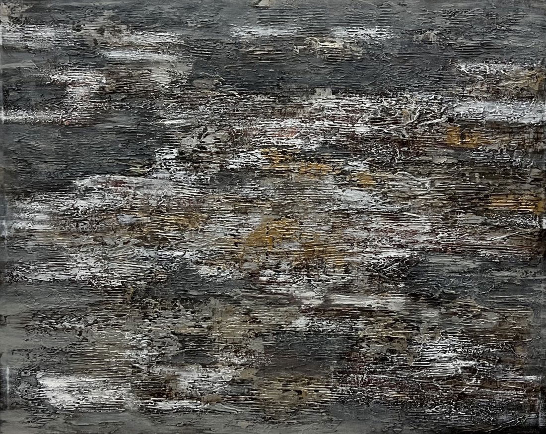 Large Texurized Modern Abstract Painting, Unknown Artist (1 of 3)