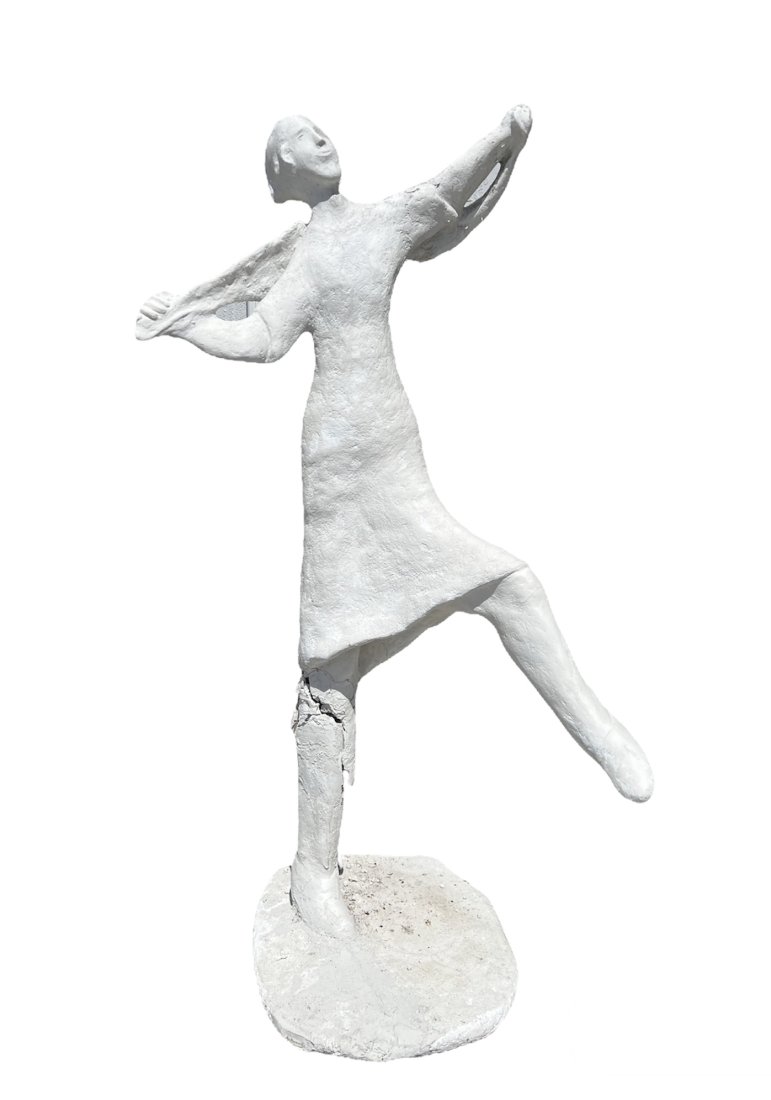 Large Modernist Plaster Figural Sculpture, Signed (1 of 7)