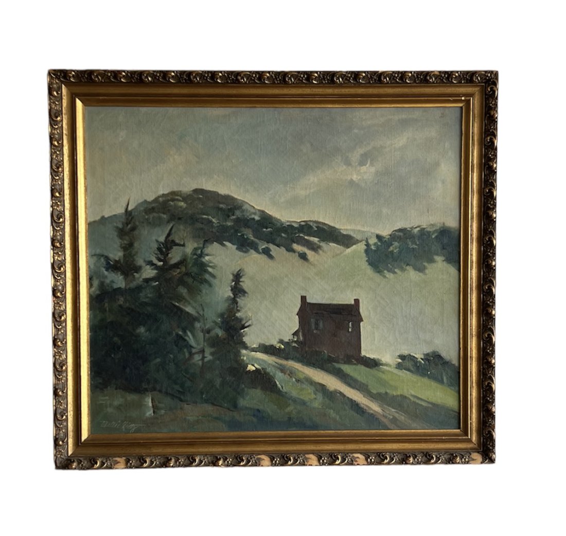 MATTIE LIETZ (1893-1956, Peoria, Illinois) Landscape: 24 x 28 in., 33 x 37 in. (framed). Oil on canvas. Born in Peoria, Mattie Lietz was a painter and teacher who spent most of her career in Illinois. She studied at Butler College in Irvington, Indiana, 