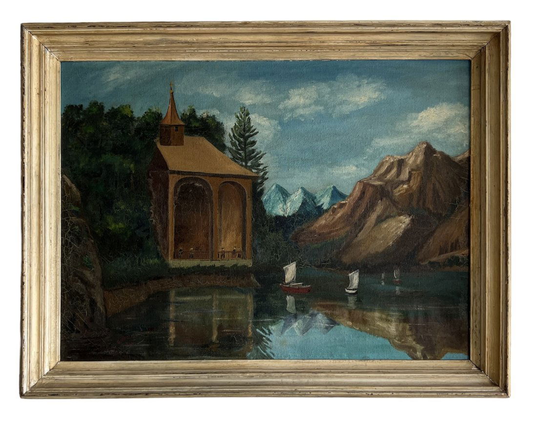 Antique Primitive Hudson River School Landscape (1 of 2)