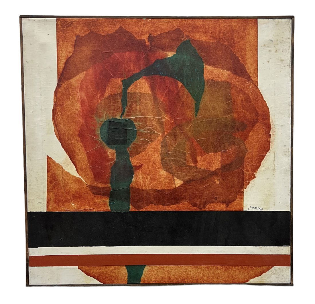 DAVID SEBOLD (b 1932, Delaware) Abstract Oil Collage (1 of 3)