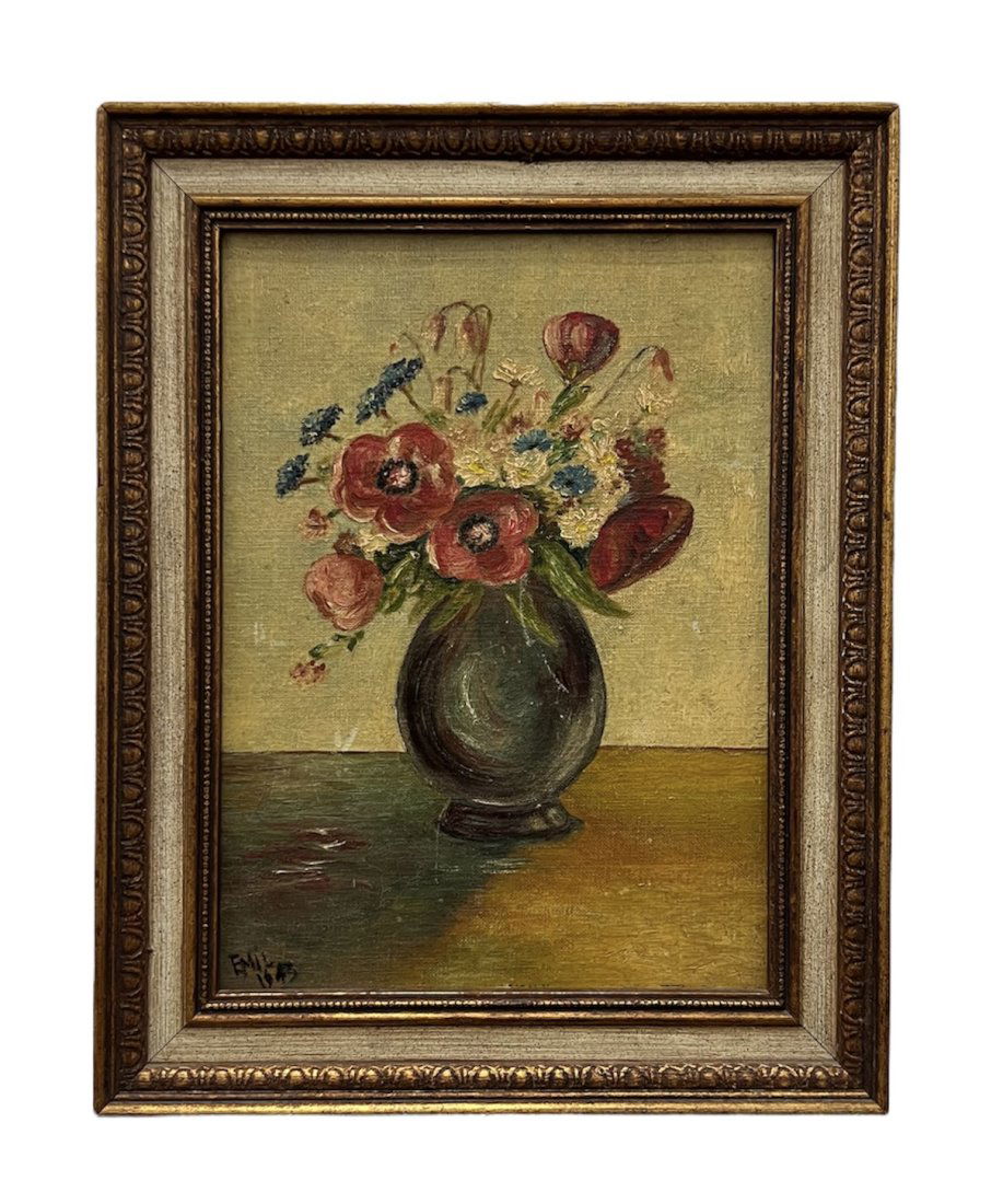 German Modernist Floral Still Life Signed & Dated 1943 (1 of 3)