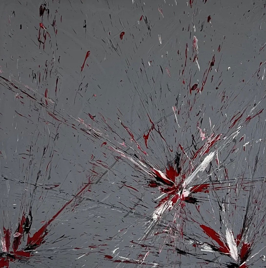 Large Abstract Expressionist Splatter Painting, Mystery Artist (1 of 5)