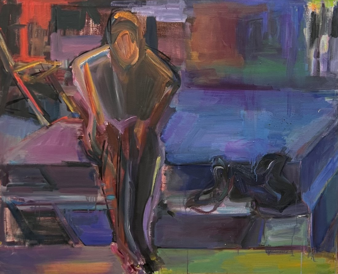 BARBARA YETERIAN (1939-2019, Armenian American) Figure: Oil on canvas 52 x 42 in. Ms. Yeterian's paintings have been widely exhibited in New York, New Jersey, and California. She has shown at The Selby Gallery at the Ringling College of Art and Design in F