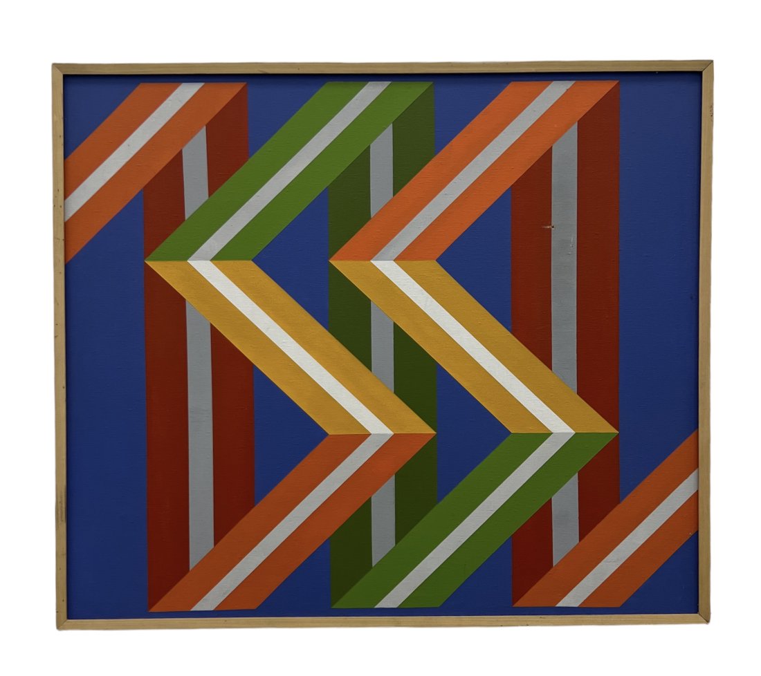 Mid-Century Modern Hard Edge Abstract, Mystery Artist (1 of 3)