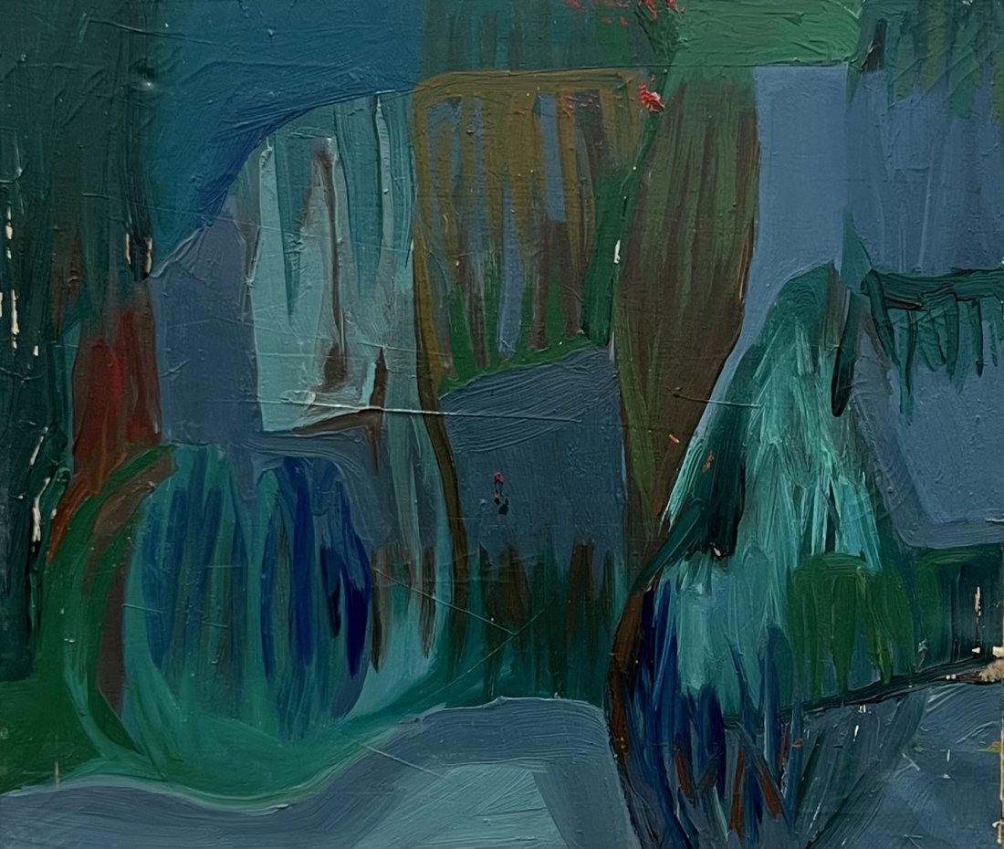 THEODORE TURNER (1922-2002, Virginia) Abstract: Oil on canvas 30 x 26 in