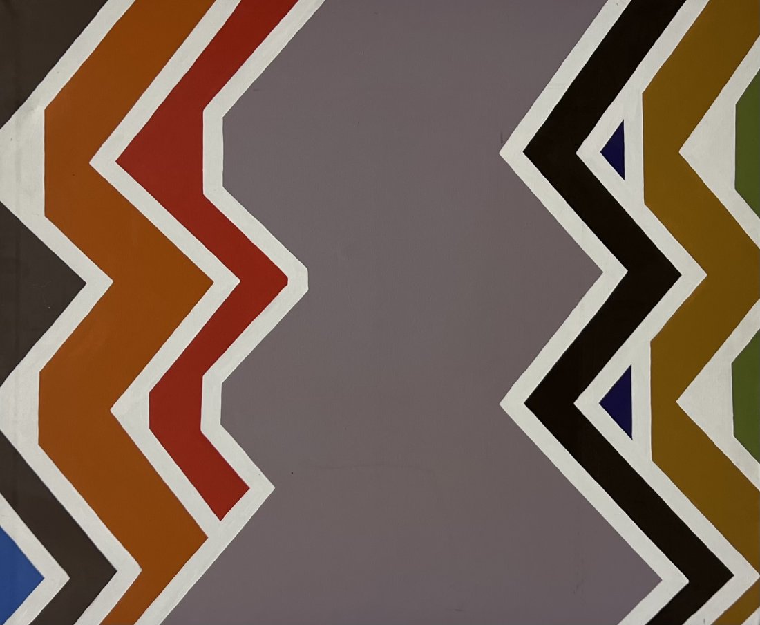 ELIZABETH BLUMENTHAL (20th c, American)  Large Hard Edge Abstract (1 of 2)