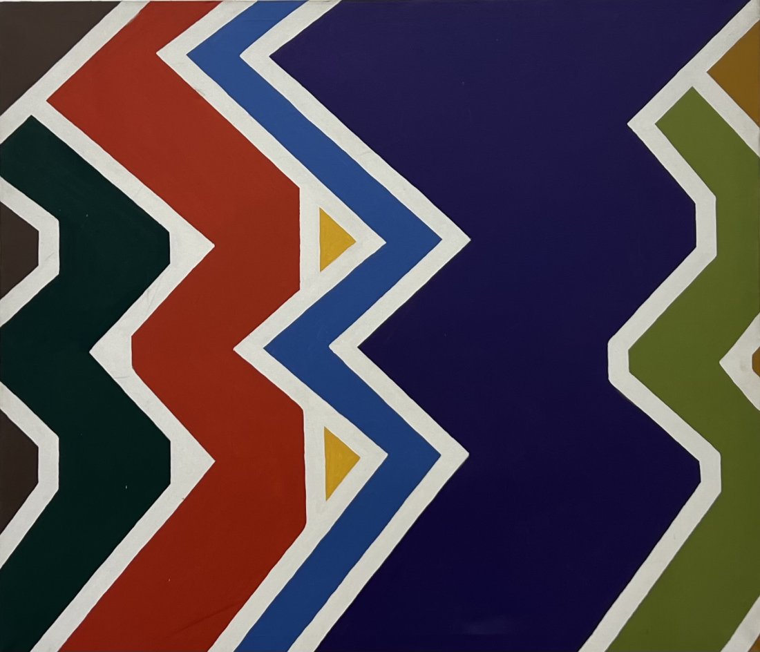 ELIZABETH BLUMENTHAL (20th c, American)  Large Hard Edge Abstract (1 of 3)