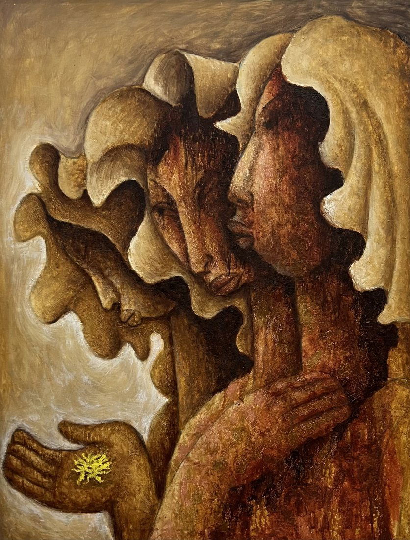 Latin American Modernist Figurative Abstract, Illegible Signature (1 of 4)