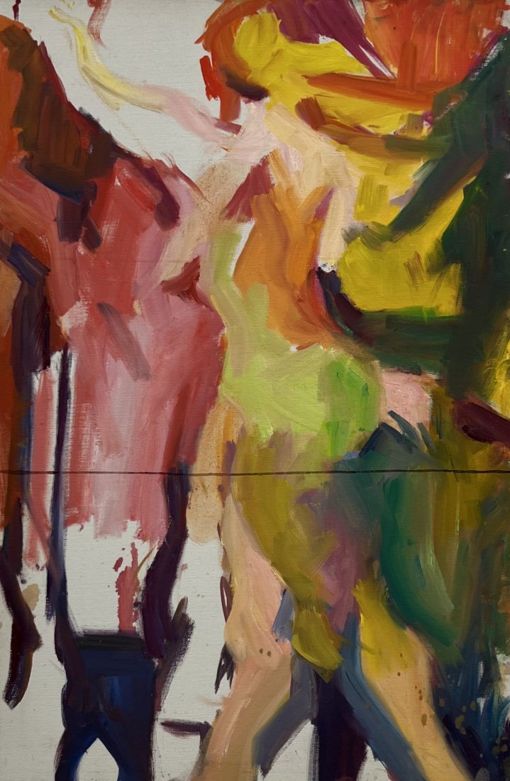 BARBARA YETERIAN (1939-2019, Armenian American) Nude Figure: Oil on canvas 36 x 24 in