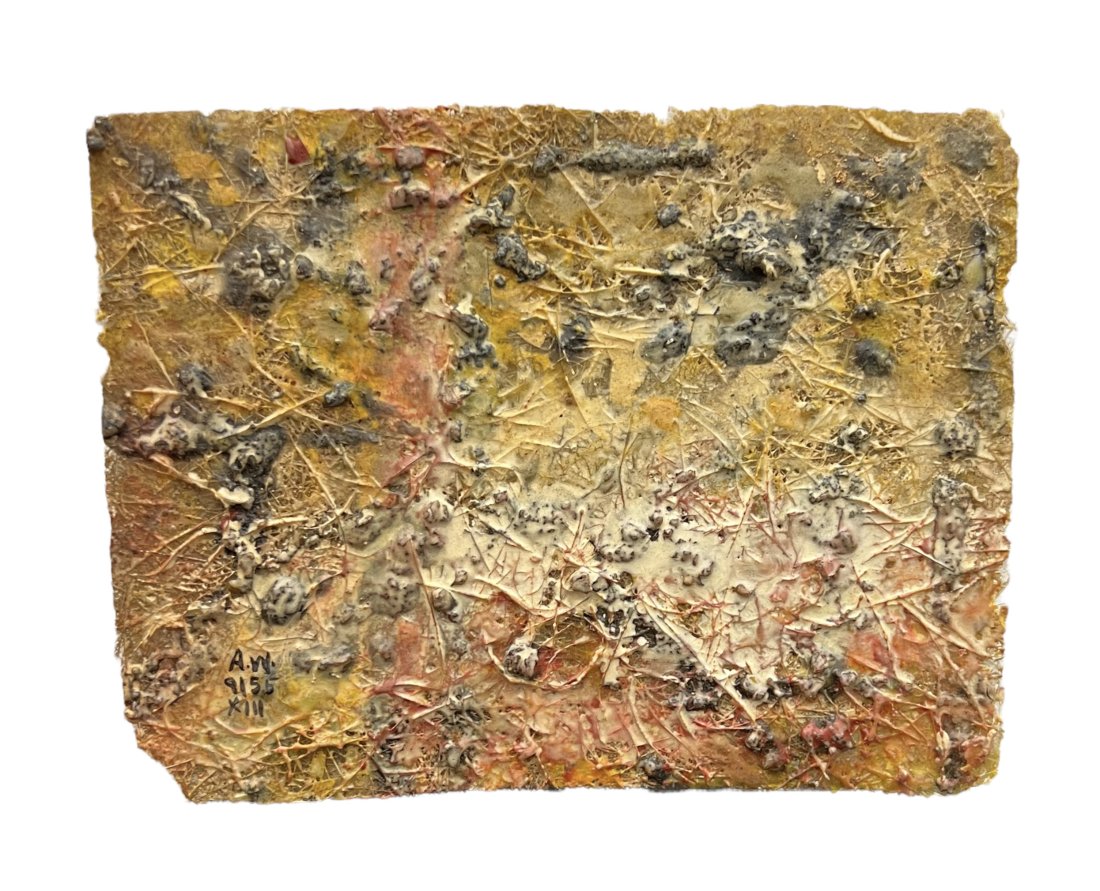 ANITA WESCHLER (1903-2000, New York) Abstract: Fiberglass mixed media 11 x 8 1/2 in