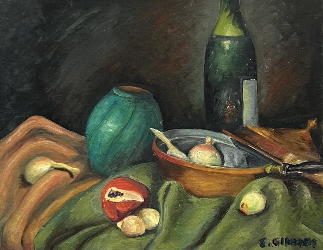 CAROLINE GIBBONS GRANGER (20th c, American) Still Life 1948: Oil on board 20 x 16 in