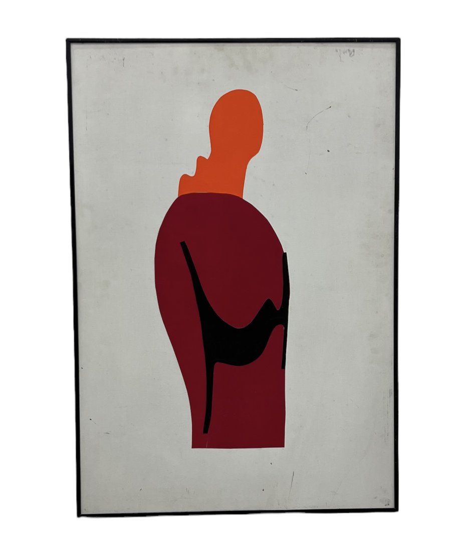 DELLARD CASSITY JR. (1926-2008, Illinois) Hard Edge Abstract: Figure 32 x 22 in