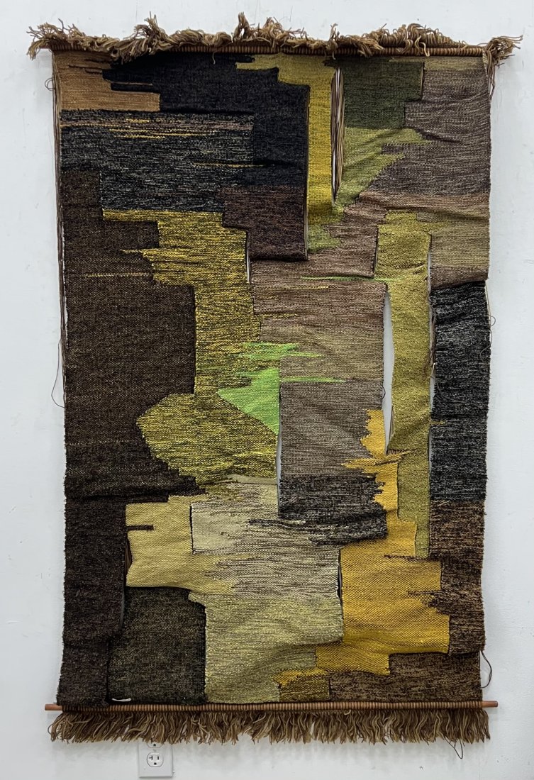 Laurie Herrick, MCM Wall Tapestry w/ Native American Elements (1 of 3)