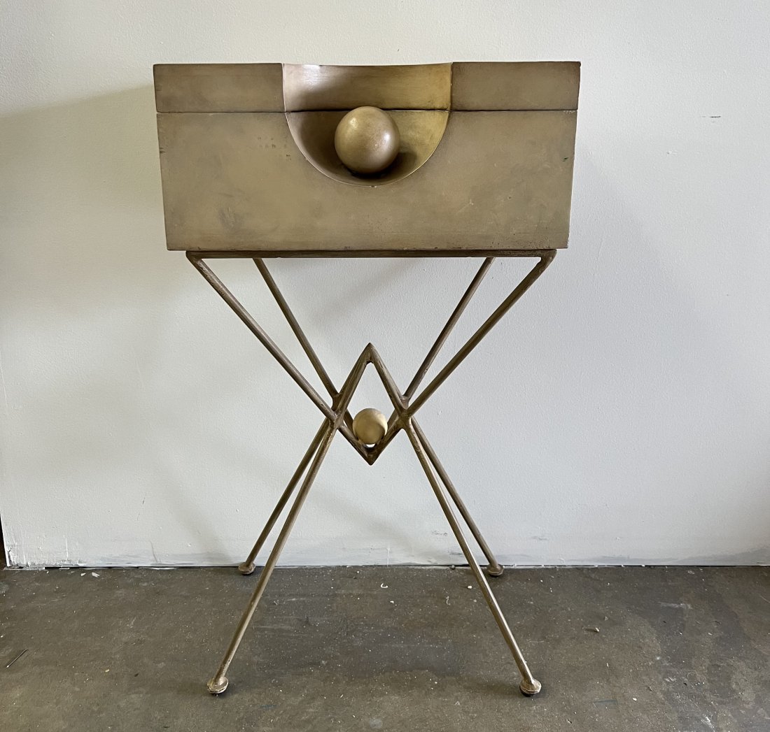 Unique Post Modern Lidded Wooden Box On Stand (1 of 6)