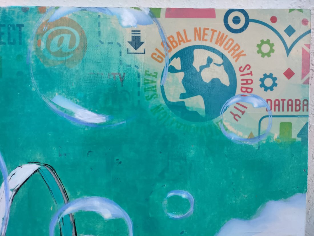 HOLLY MANNECK (20th c, Florida) "Forward Motion-2" Pop Art (1 of 7)