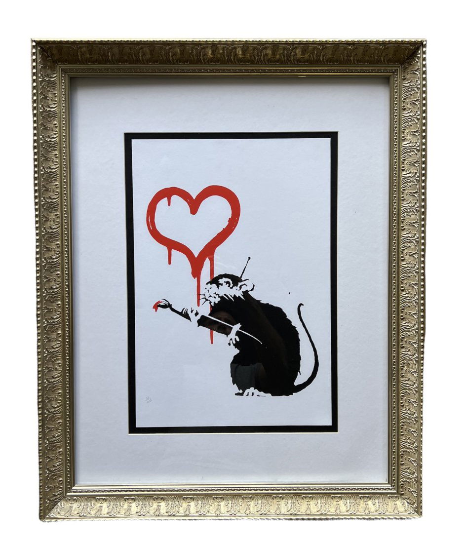 BANKSY, Love Rat Limited Edition Silkscreen Framed Print (1 of 4)
