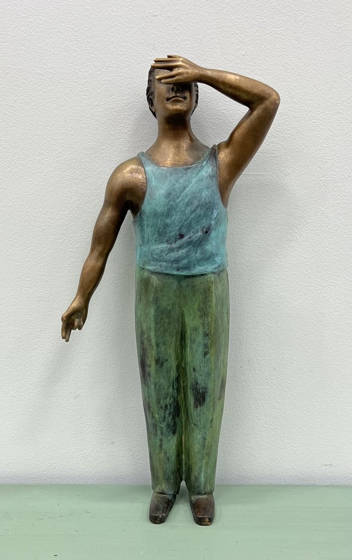 IGNACIO GANA (20th c, Mexican): Bronze 22 x 12 x 4 in. Signed on leg