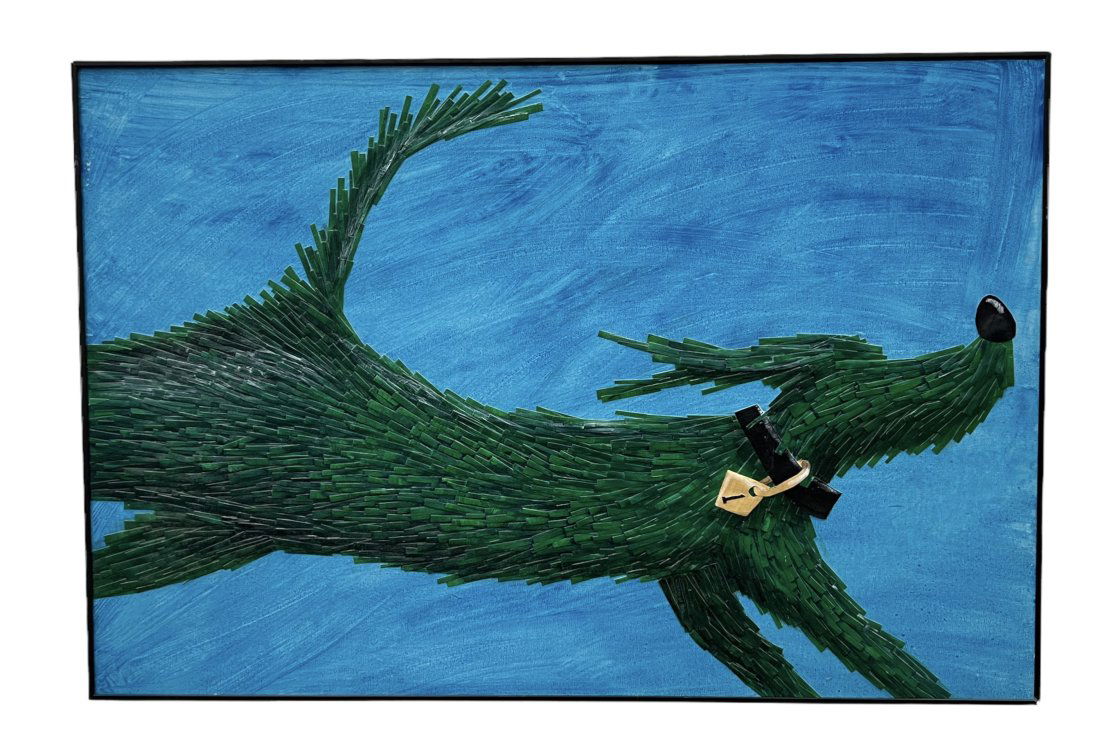 Mixed Media Collage Of A Dog On Canvas (1 of 2)