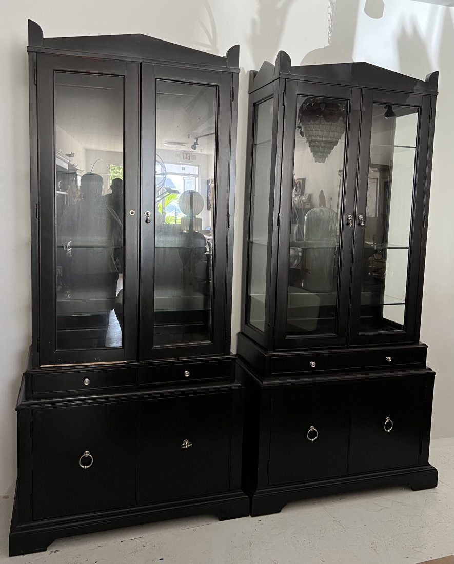 Pair Of Neoclassical Inspired Bookcases/ Curios (1 of 9)