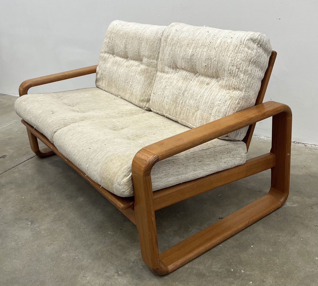 Mid-Century Modern Danish Style Teak Sofa Loveseat (1 of 9)