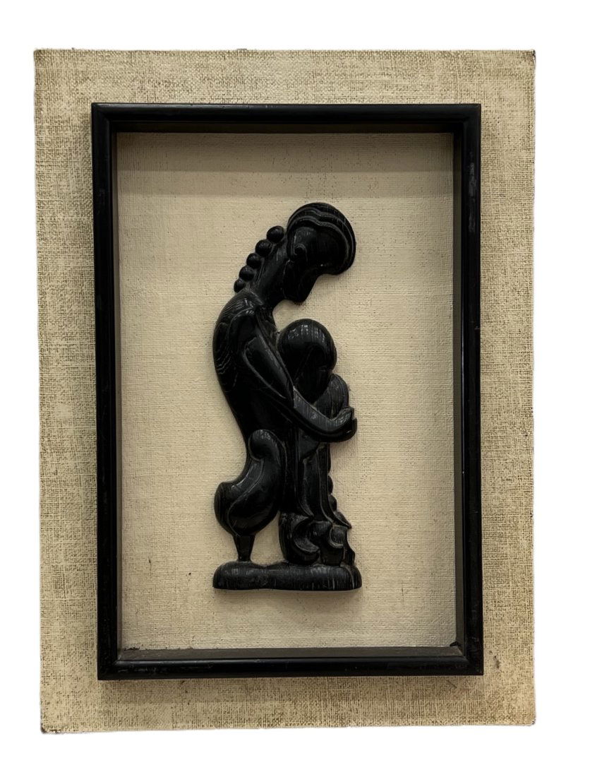 Mid-Century Modern Wood Relief Wall Sculpture, Mystery Artist (1 of 3)