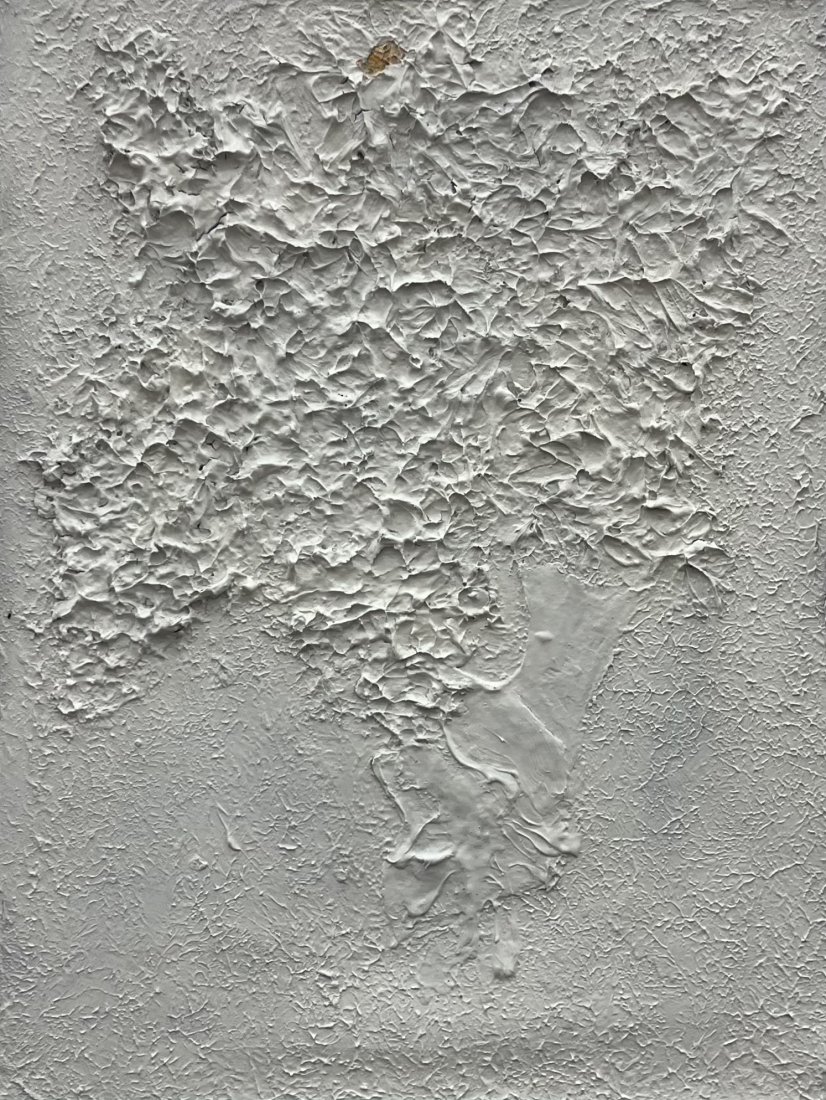 Mid-Century Moden Minimalist Texturized Abstract Painting: 24 x 18 in