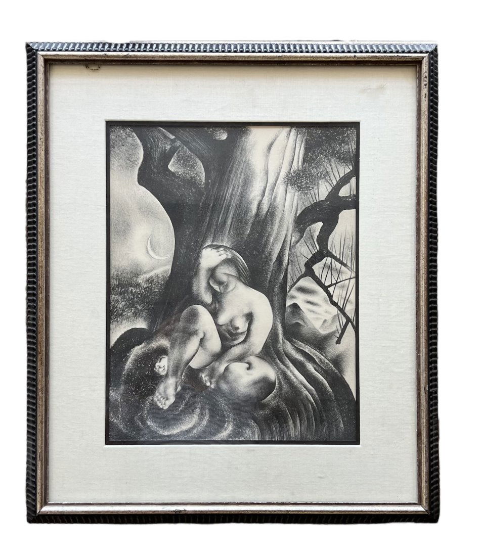 ROSS BRAUGHT, Gaia Awaits The Coming Of The Sun Lithograph WPA 1935 (1 of 2)