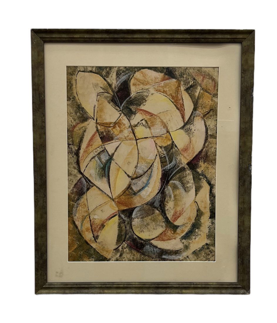 Mid-Century Cubist Abstract Painting, Signed Heller (1 of 3)