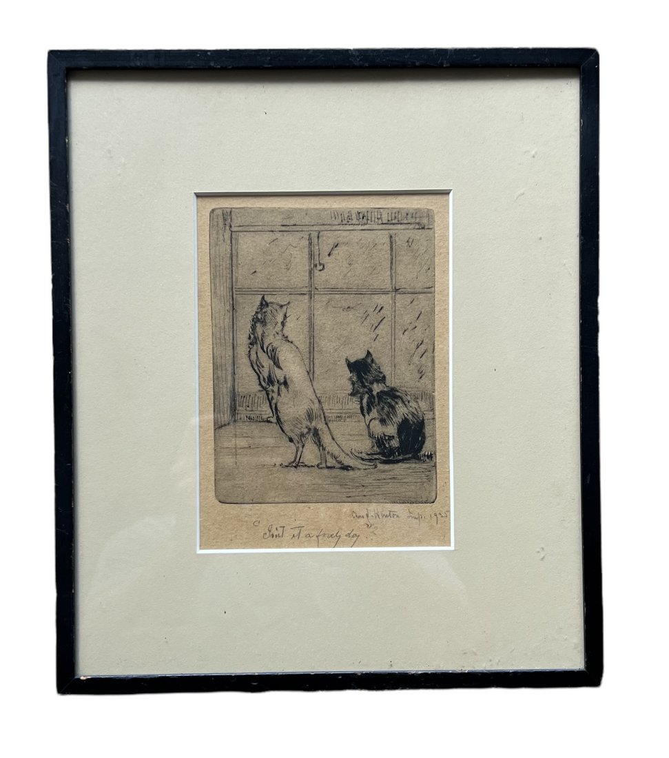 CHARLES LOUIS HINTON (1869-1950, New York) Etching: 6 x 4 1/2 in, 12 1/2 x 10 1/2 in (framed).The following information, submitted September 2004, is from Lynn Ericson, granddaughter of the artist. Most of her information comes from a brochure publishe