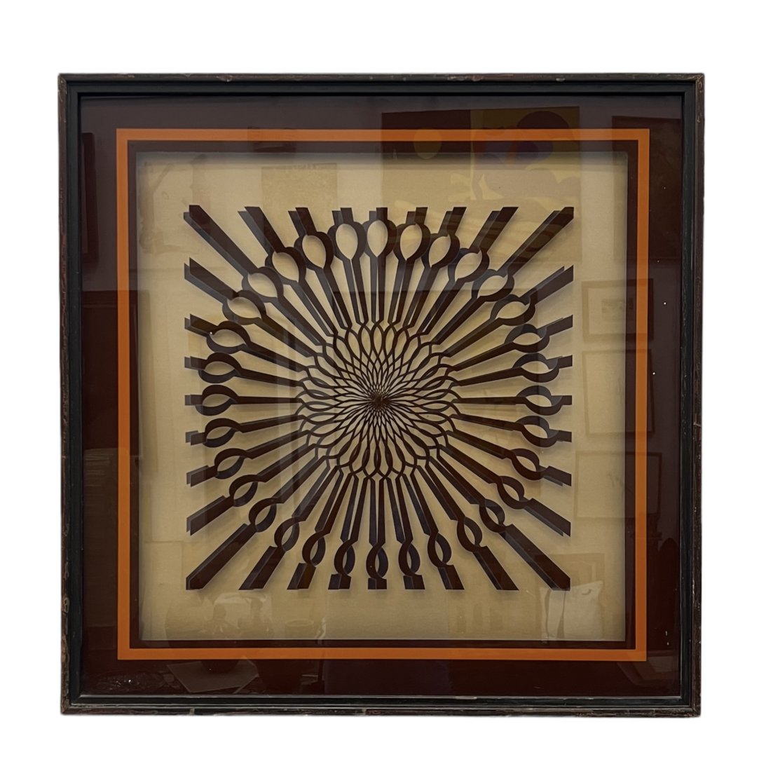 Mid-Century Modern Op Art Wall Assembledge: 31 x 31 in