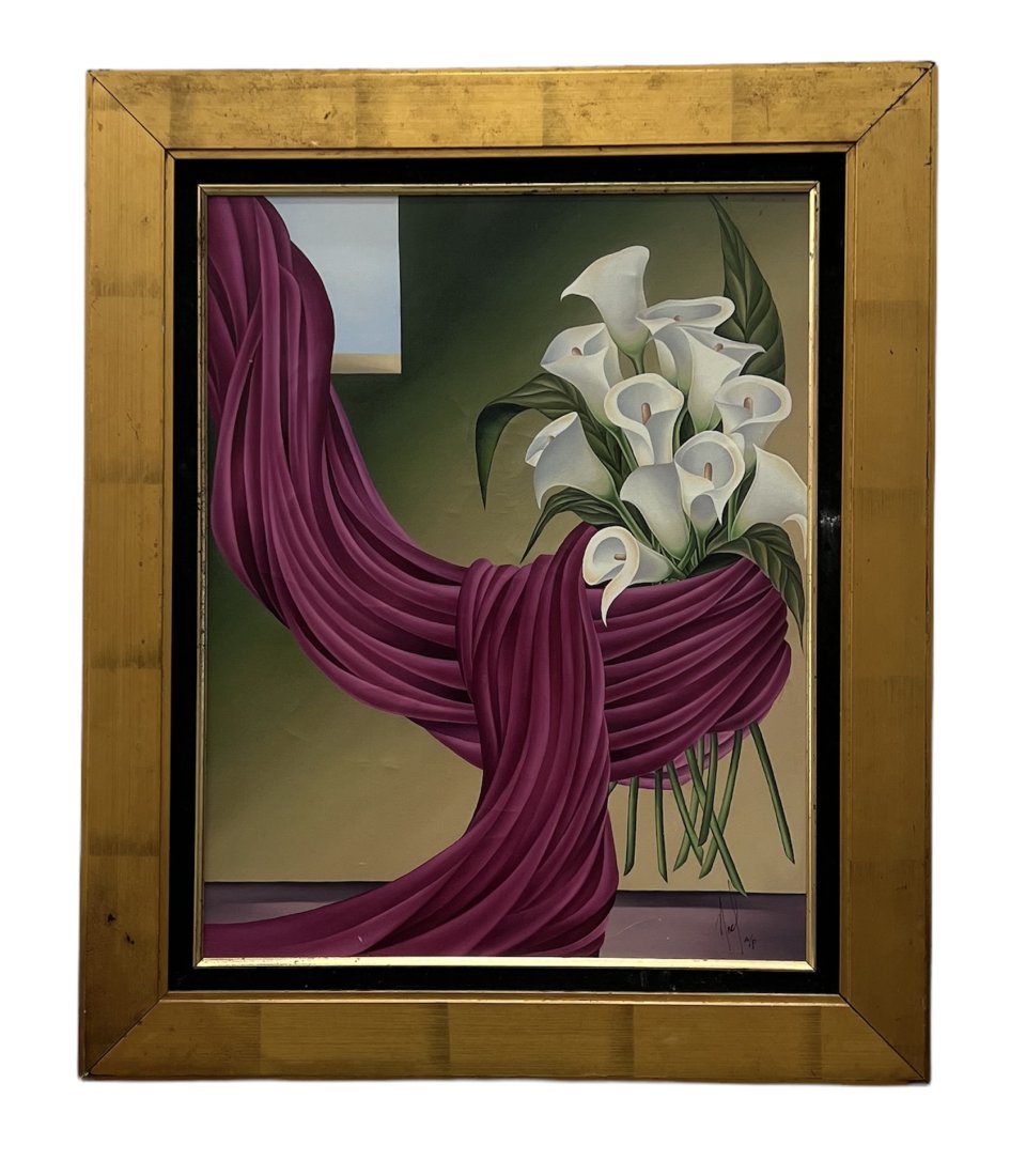 Mexican Modernist Giclee On Canvas Signed Noel: Size