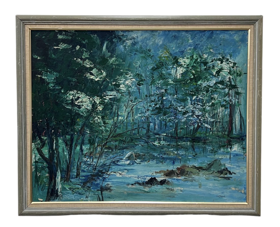 SALLY MILLSPAUGH (1930-2008, American) Everglades: Oil on board 33 1/2 x 27 1/2 in (framed)