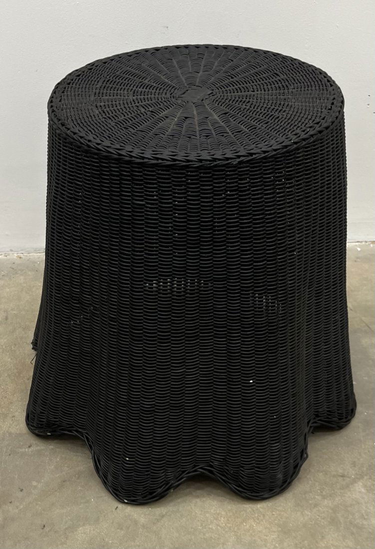 Trompe L'oeil Black Draped Wicker Table (1 of 2)