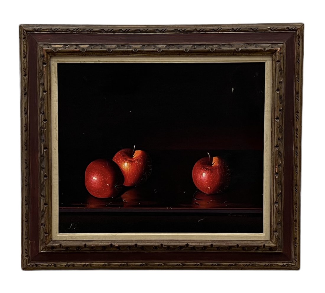 Hyyperrealist Still Life Of Apples Signed By Unknown Artist (1 of 4)