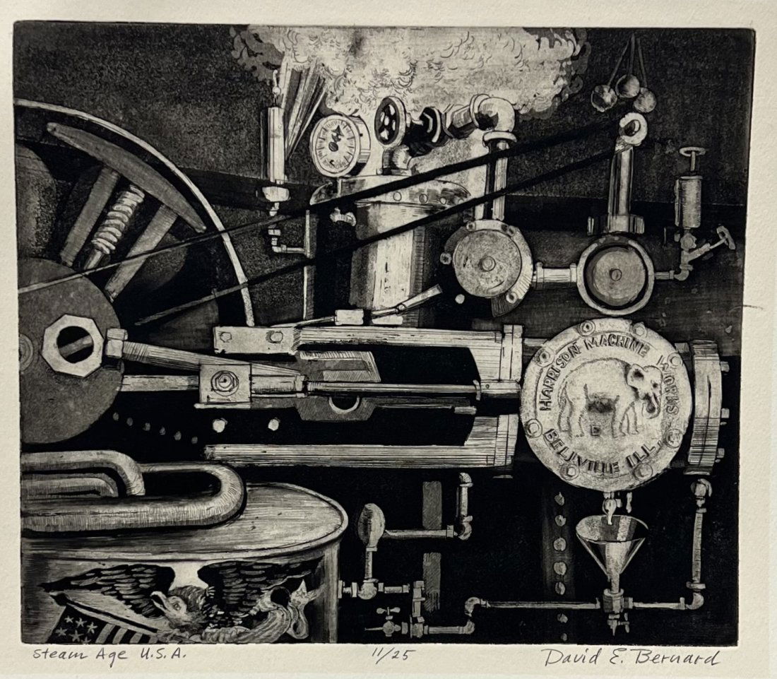 DAVID E. BERNARD (1913 - 2002, Kansas) Intaglio Print (1 of 3)