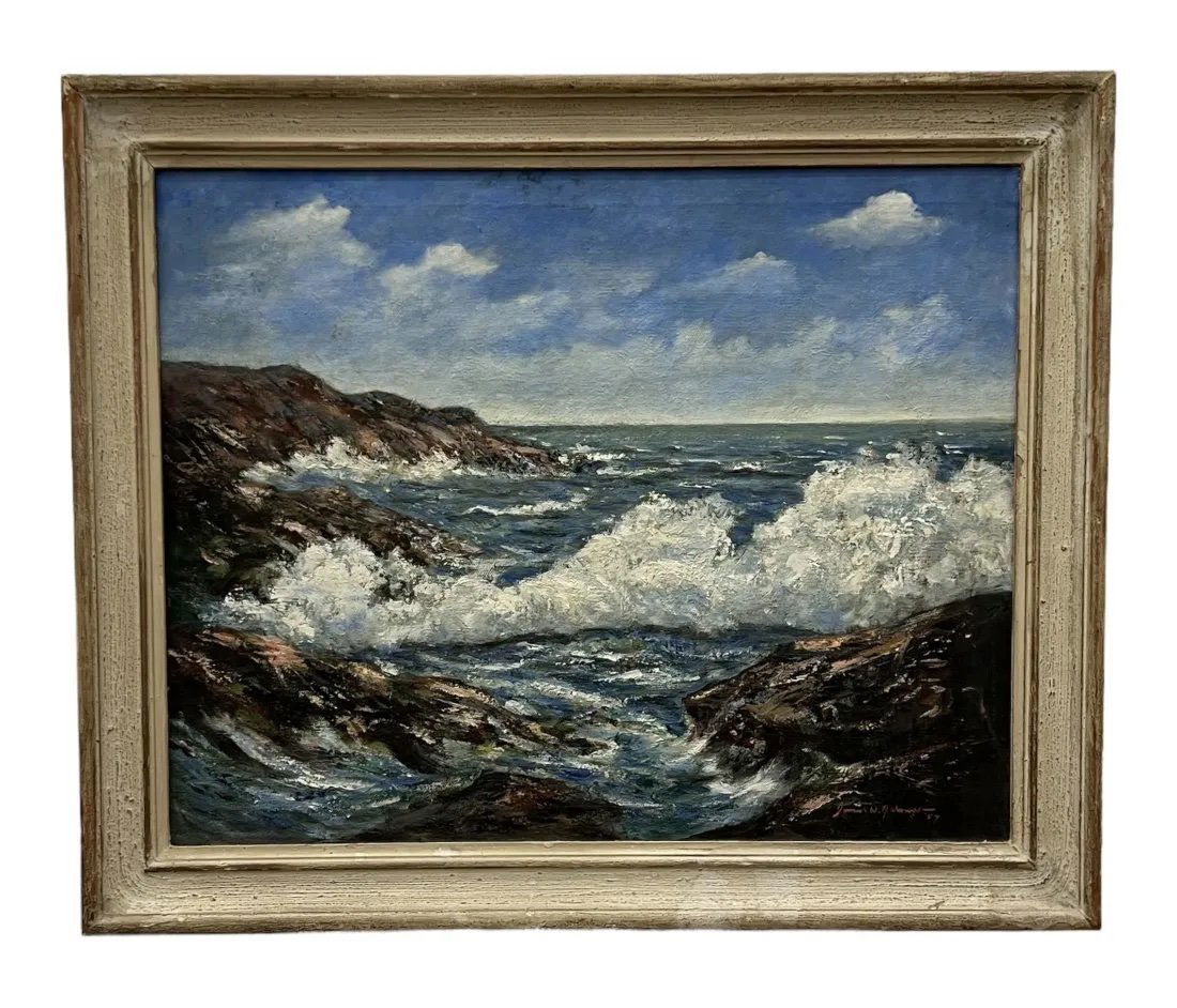 JAMES WILLIAM ASHCROFT (1889-1971, Michigan) Impreessionist Seascape (1 of 3)