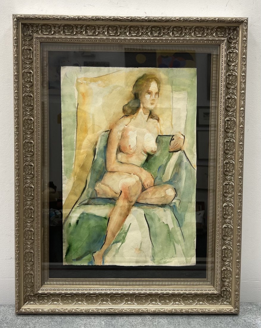 Veronica E Corrington (20th c, American) Nude: 32 1/2 x 25 in (framed)