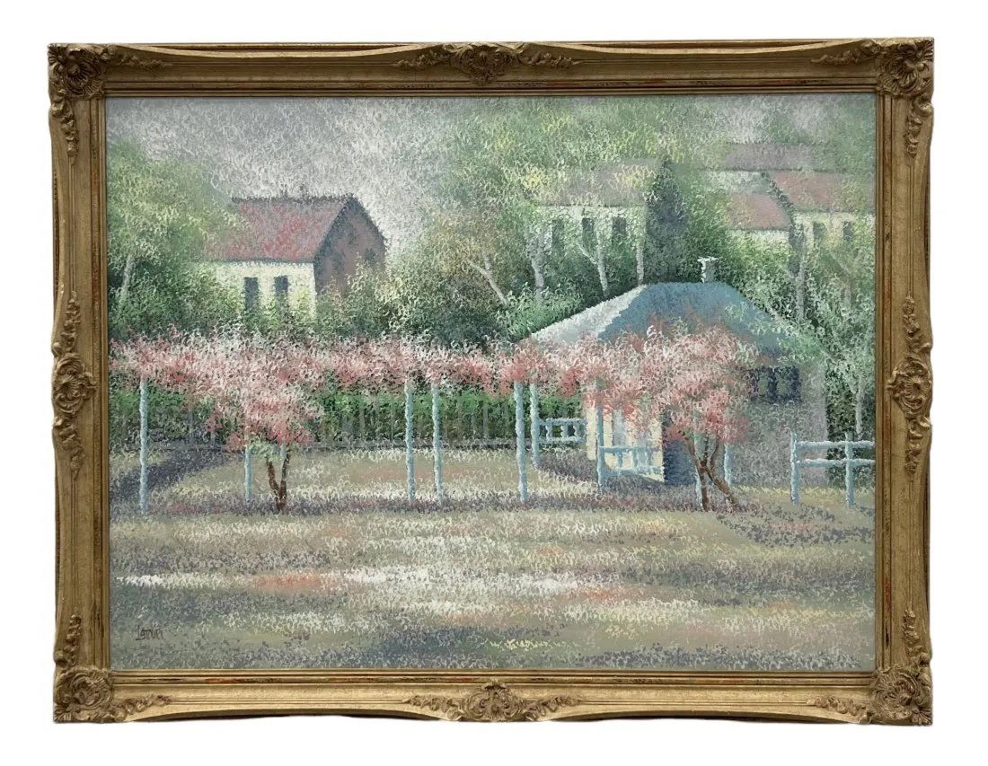 Pierre LaTour (20th c, French) Pointalist Landscape (1 of 2)