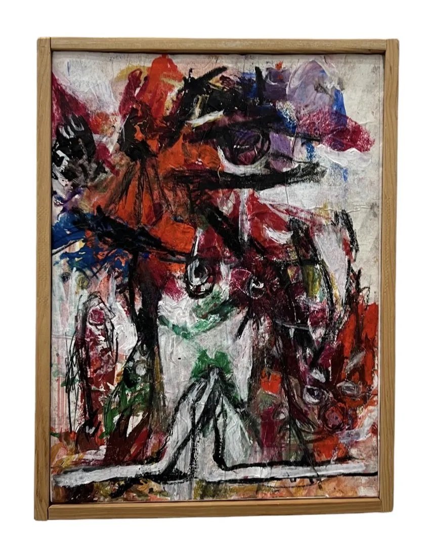 AIDA NELSON (1939-2018, Argentina) Abstract: Acrylic on canvas 15 x 11 1/2 in
