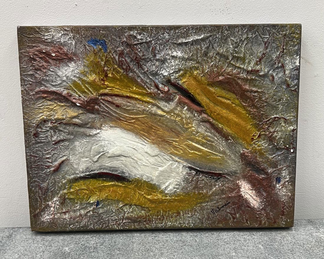 Texturized Abstract Painting, Unknown Artist, Signed (1 of 3)