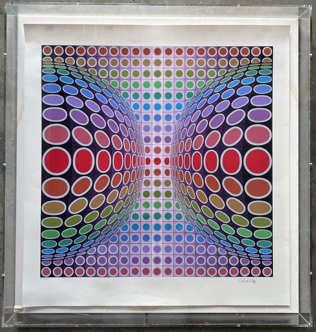VICTOR VASARELY, Op Art Pencil Signed Silkscreen (1 of 5)