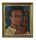 Spanish Modernist Portrait SIgned & Dated 1966