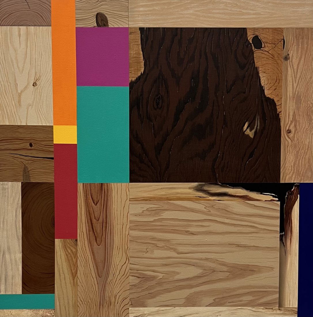 PAT ROSENSTEIN (20th c, American)  Trompe L'Oeil Abstract (1 of 4)