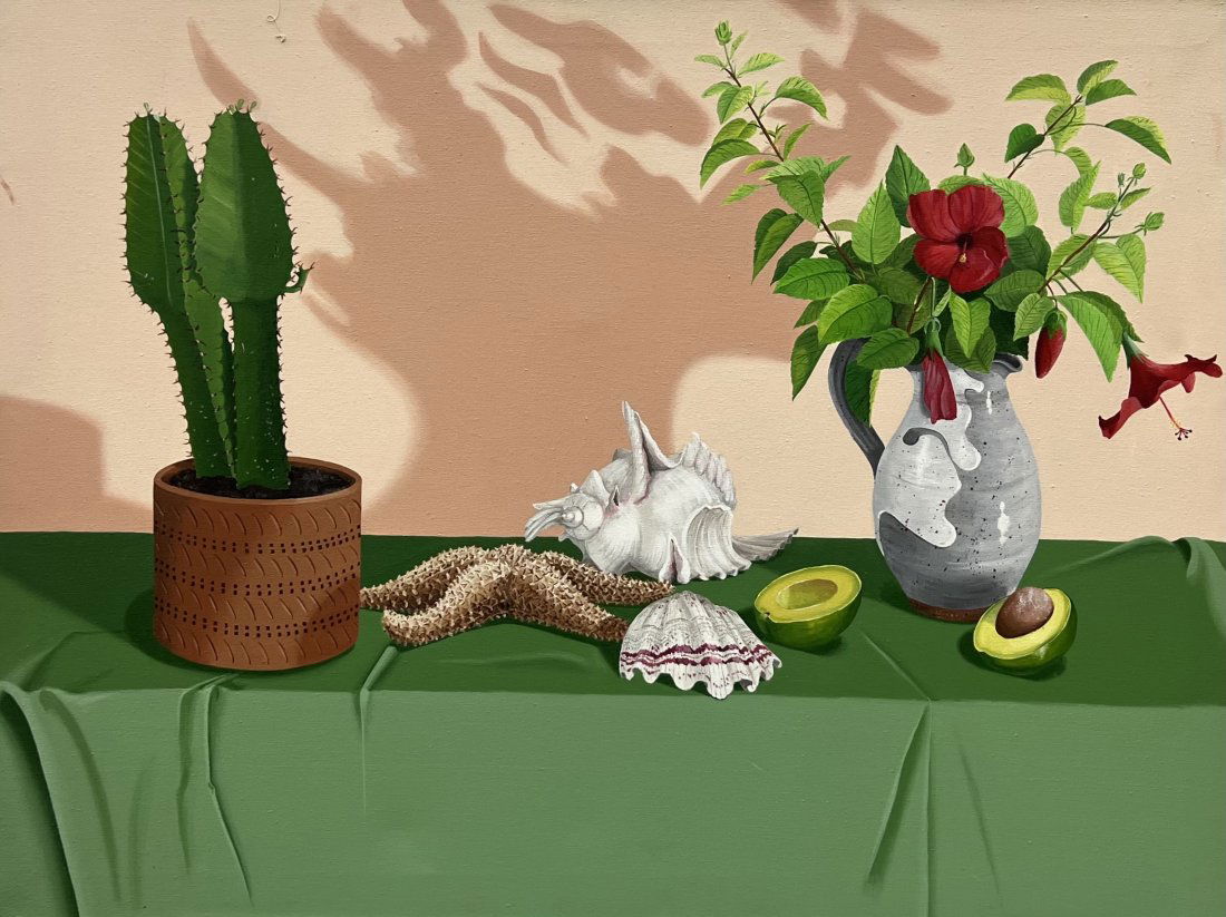 PAT ROSENSTEIN (20th c, American) Trompe L'Oeil Still Life (1 of 3)