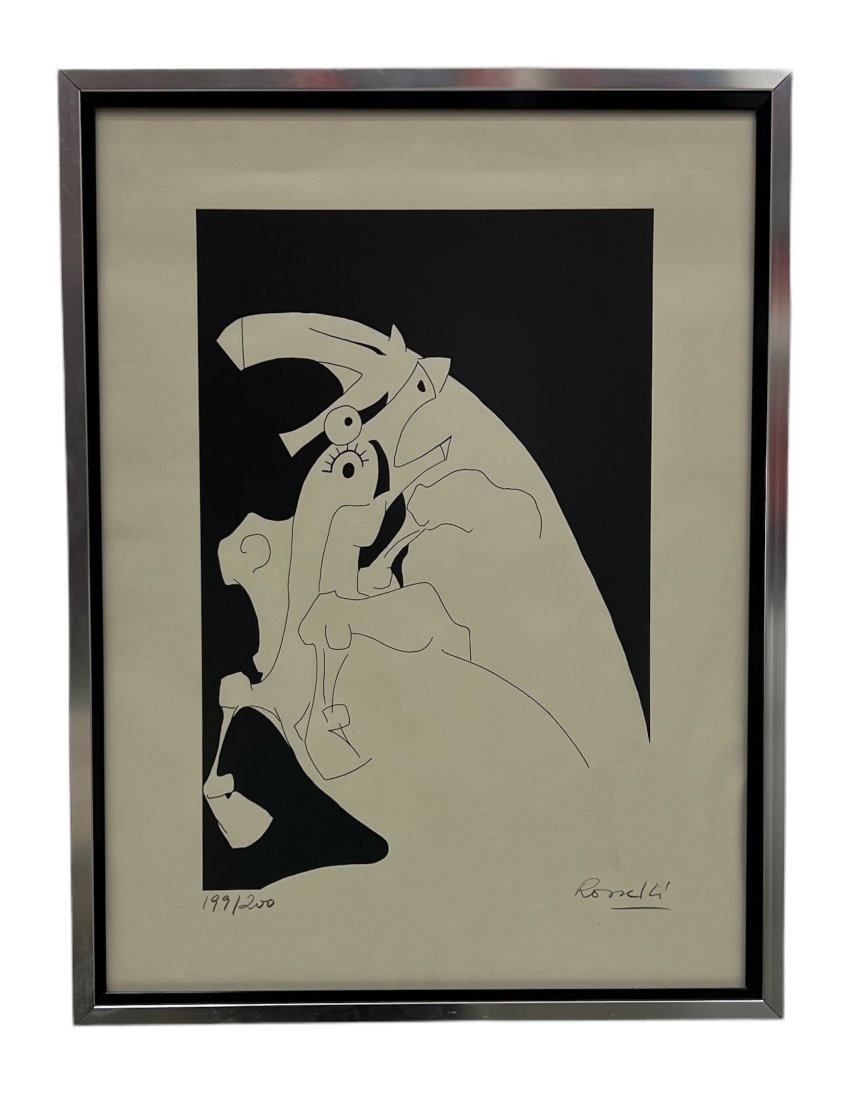 Modernist Lithograph Cubist Horse, Illegible Signature (1 of 3)