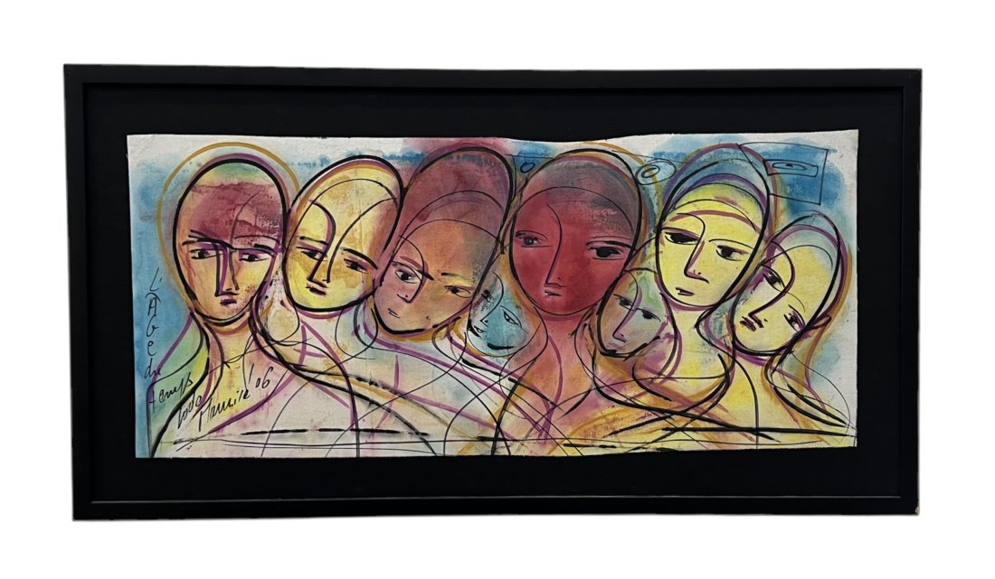 Maurice Michel Lode (20th c, French) Modernist Figures: 41 1/2 x 22 in